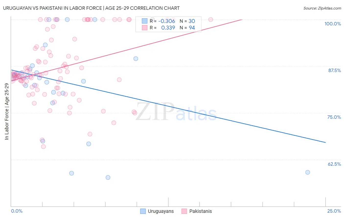 Uruguayan vs Pakistani In Labor Force | Age 25-29