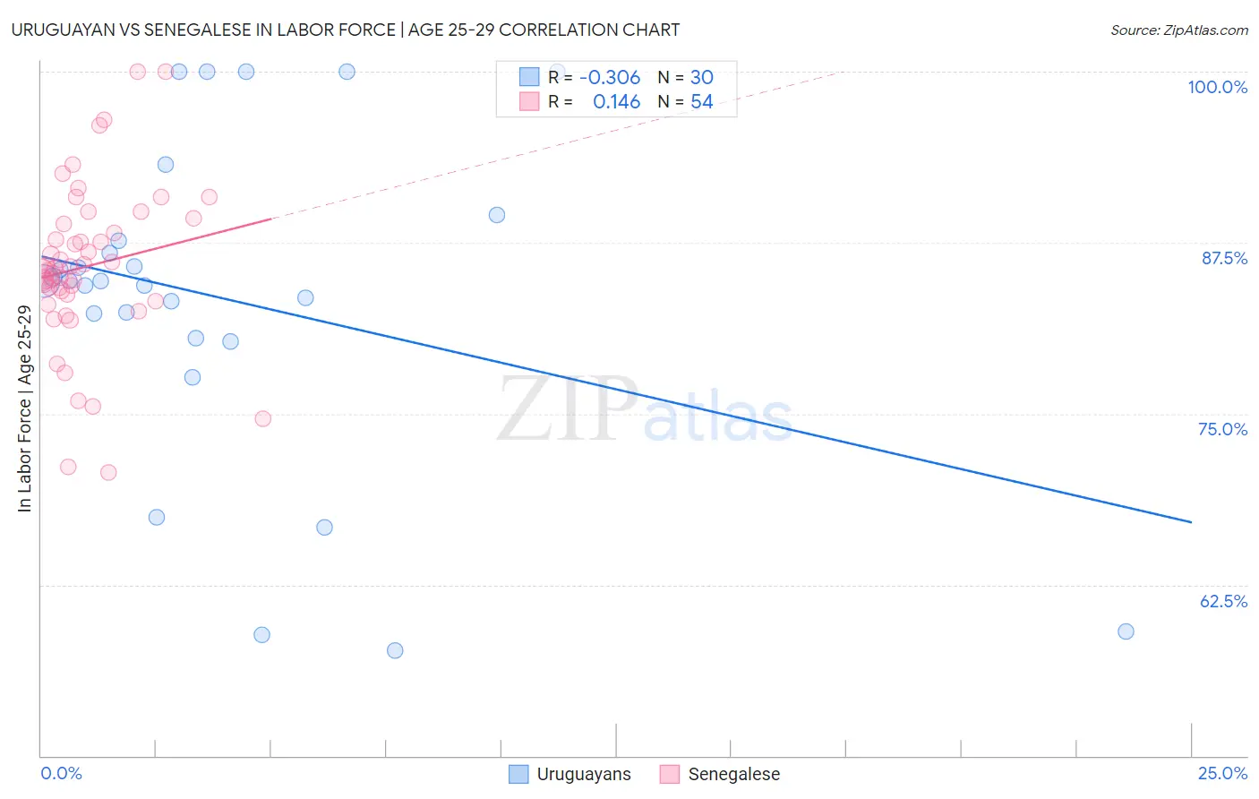 Uruguayan vs Senegalese In Labor Force | Age 25-29