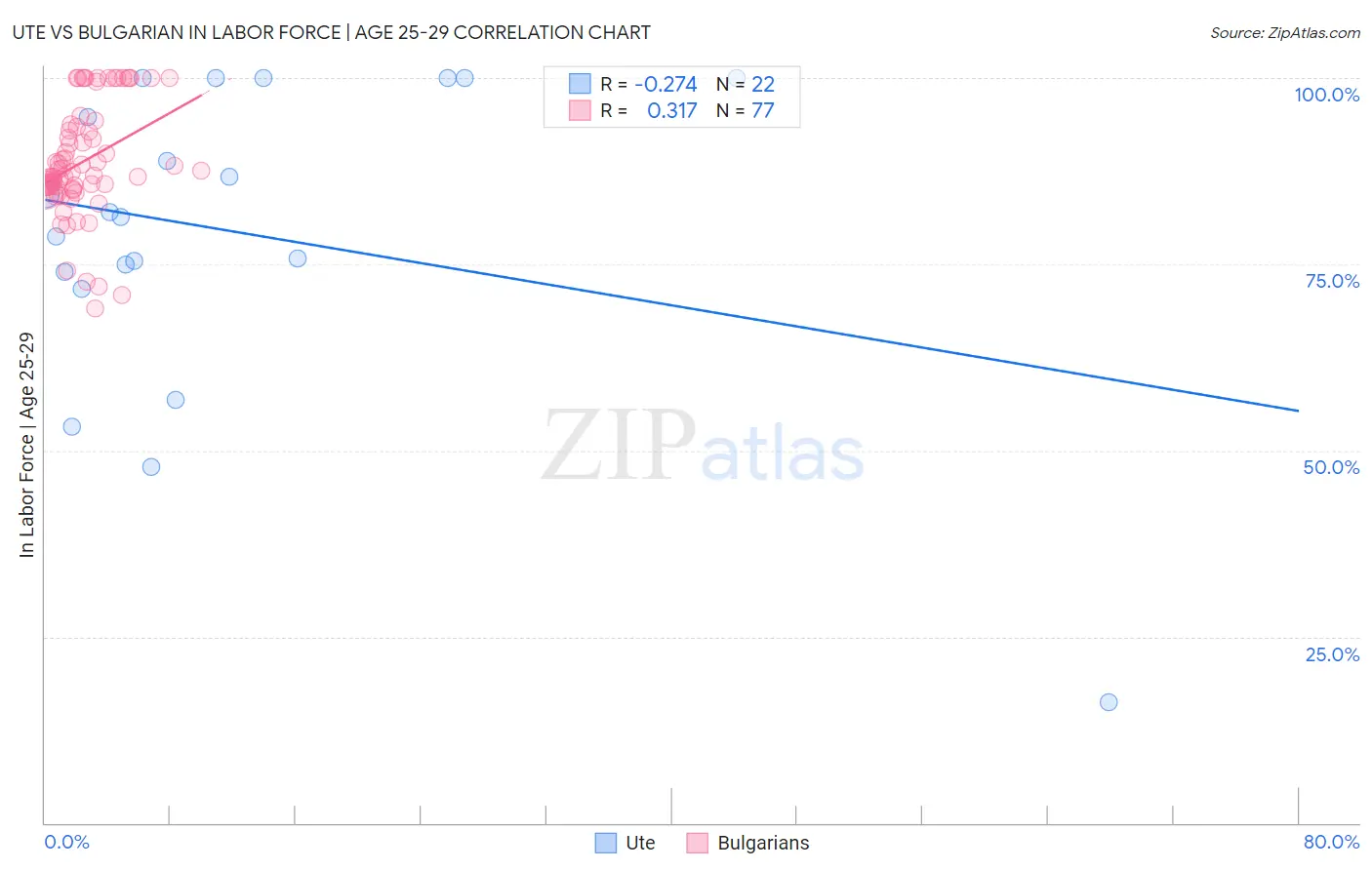 Ute vs Bulgarian In Labor Force | Age 25-29