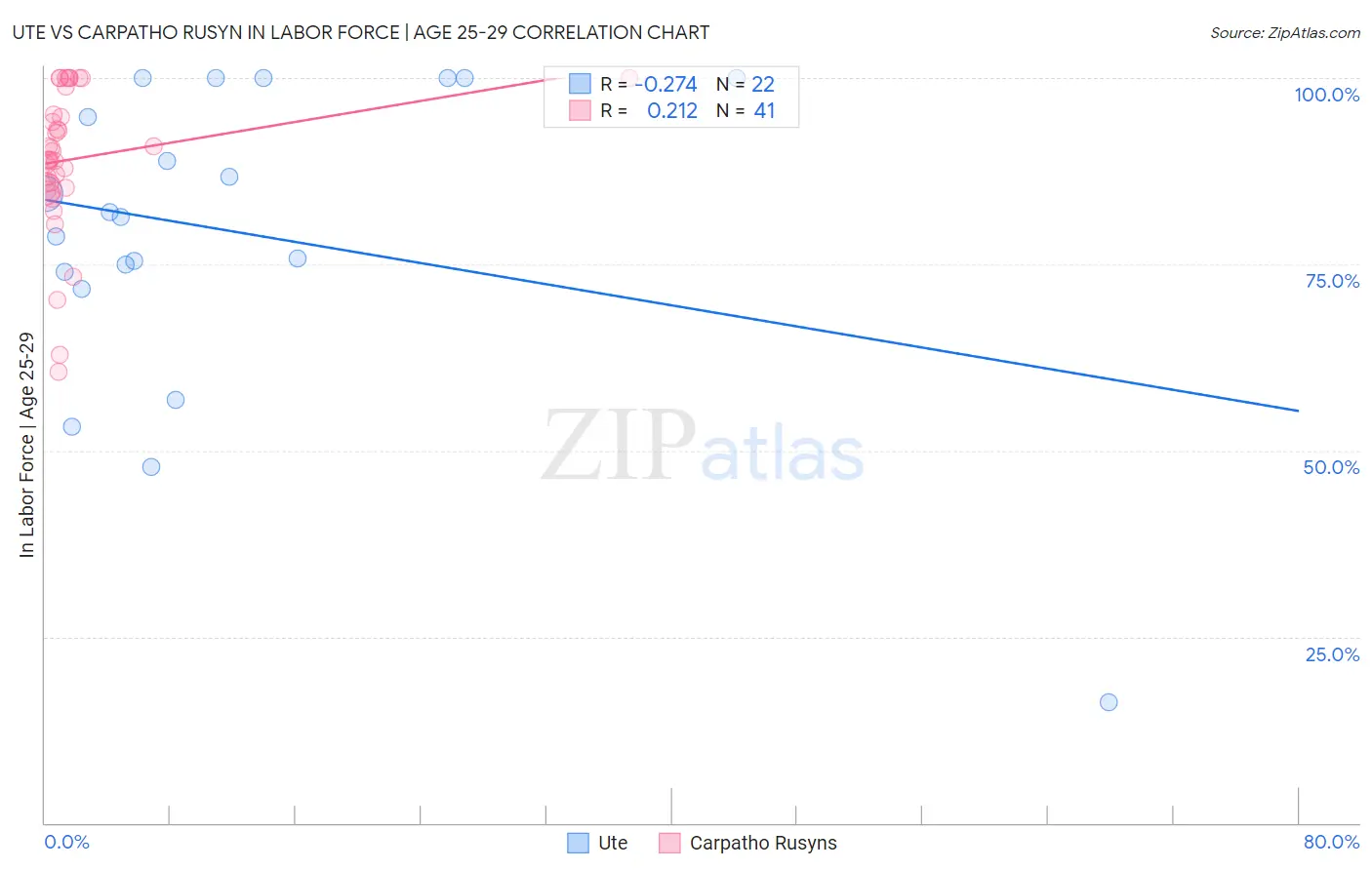 Ute vs Carpatho Rusyn In Labor Force | Age 25-29