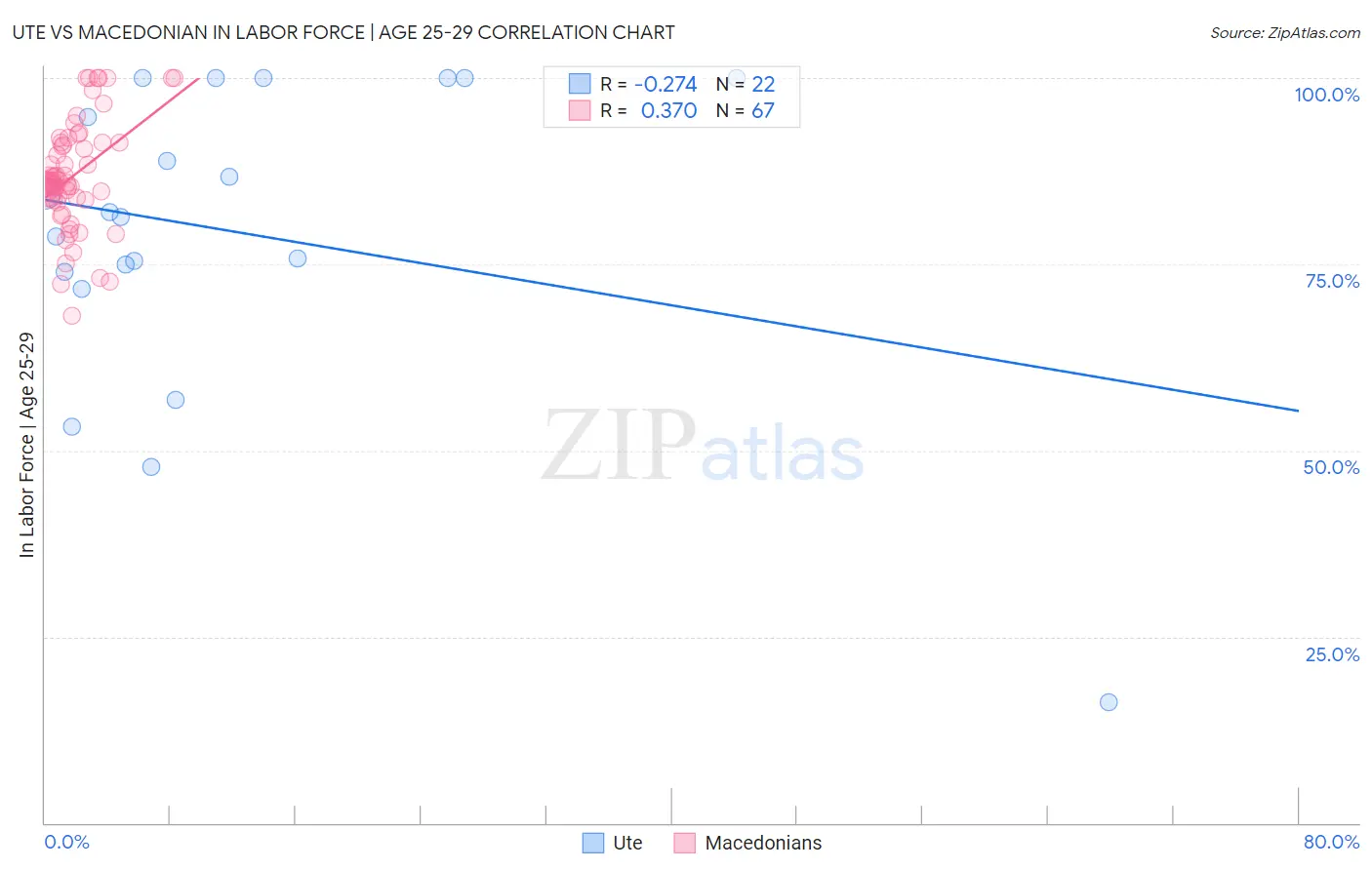 Ute vs Macedonian In Labor Force | Age 25-29