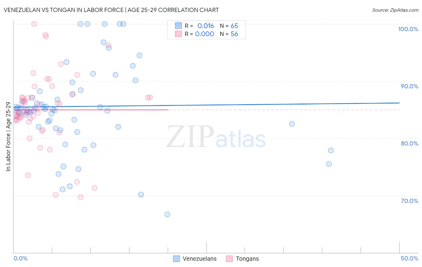 Venezuelan vs Tongan In Labor Force | Age 25-29