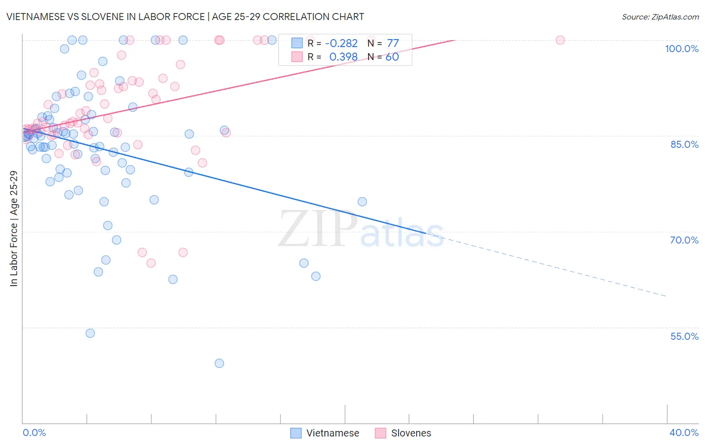 Vietnamese vs Slovene In Labor Force | Age 25-29