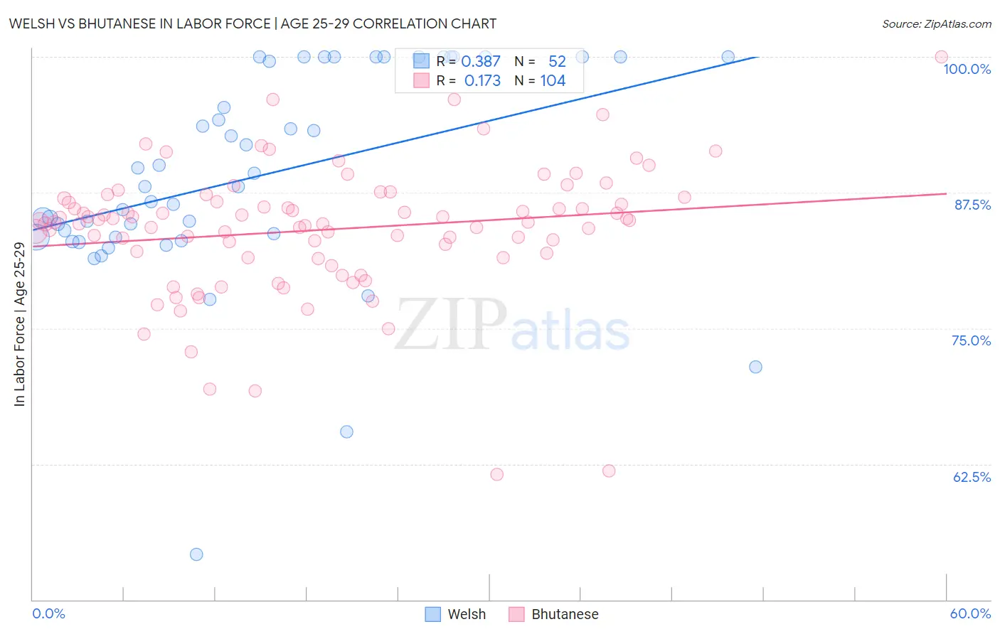 Welsh vs Bhutanese In Labor Force | Age 25-29