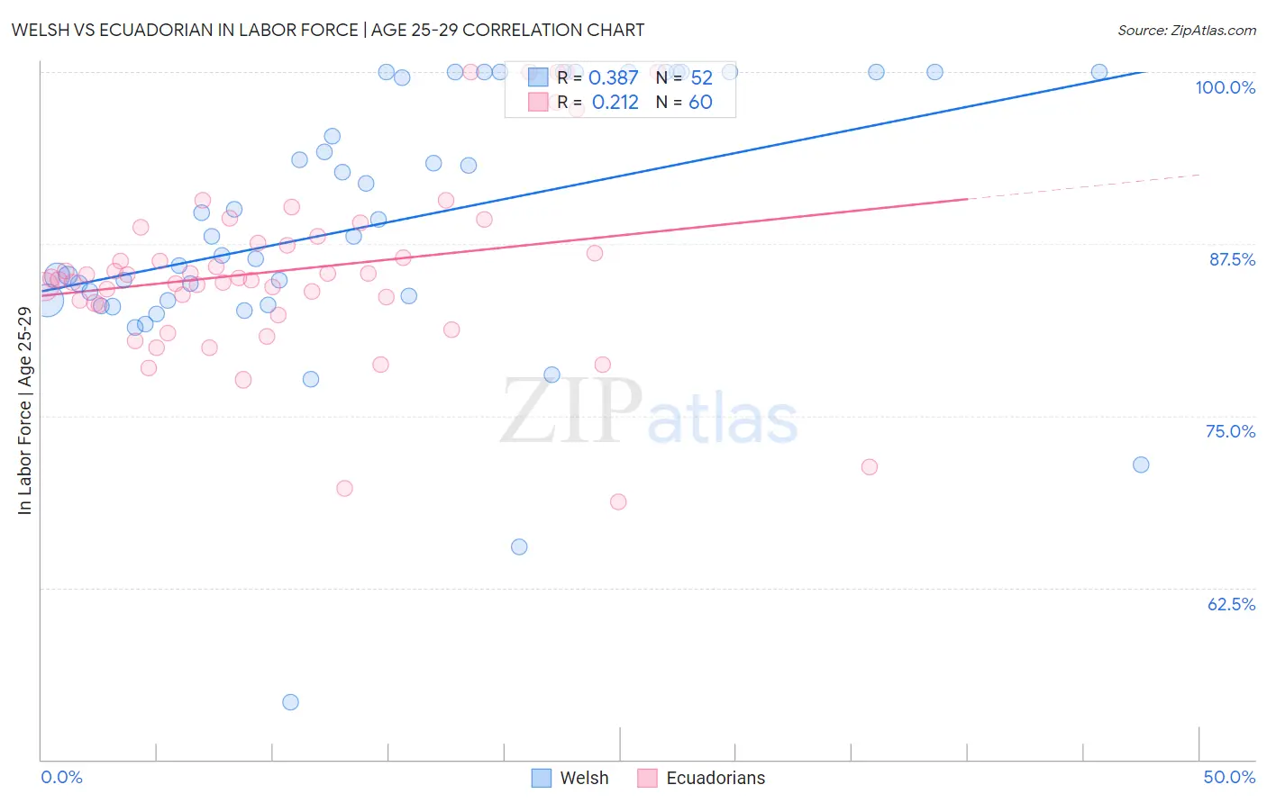 Welsh vs Ecuadorian In Labor Force | Age 25-29
