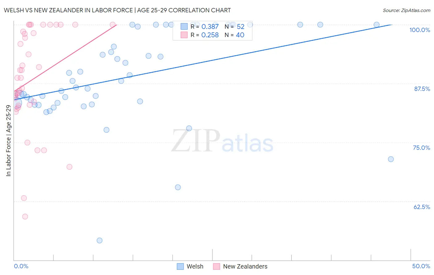 Welsh vs New Zealander In Labor Force | Age 25-29