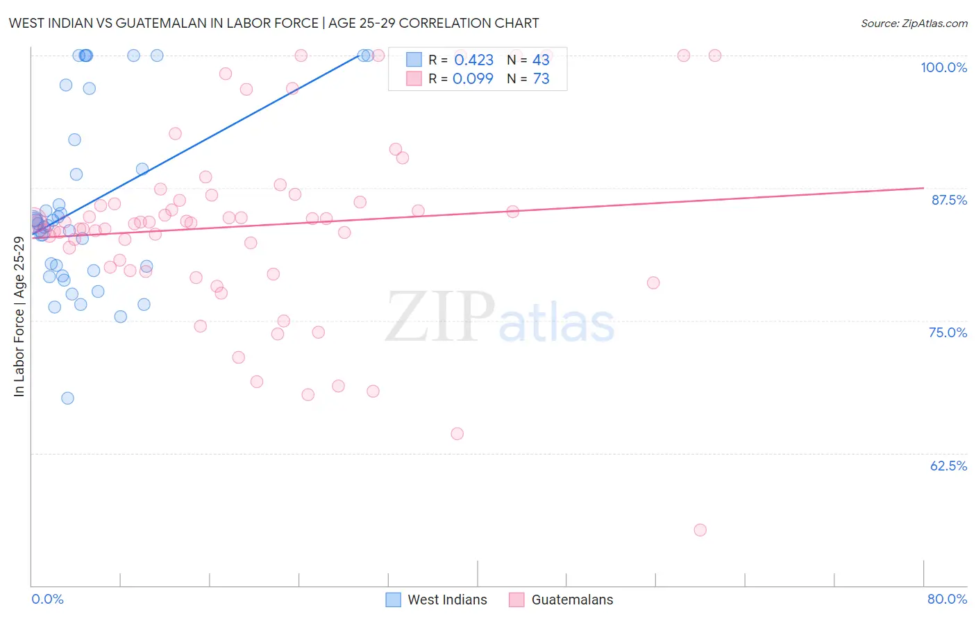 West Indian vs Guatemalan In Labor Force | Age 25-29