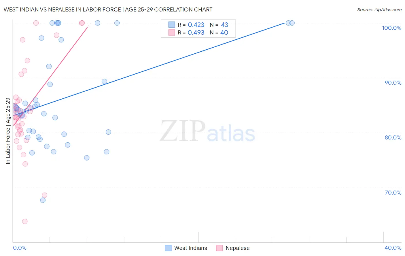 West Indian vs Nepalese In Labor Force | Age 25-29