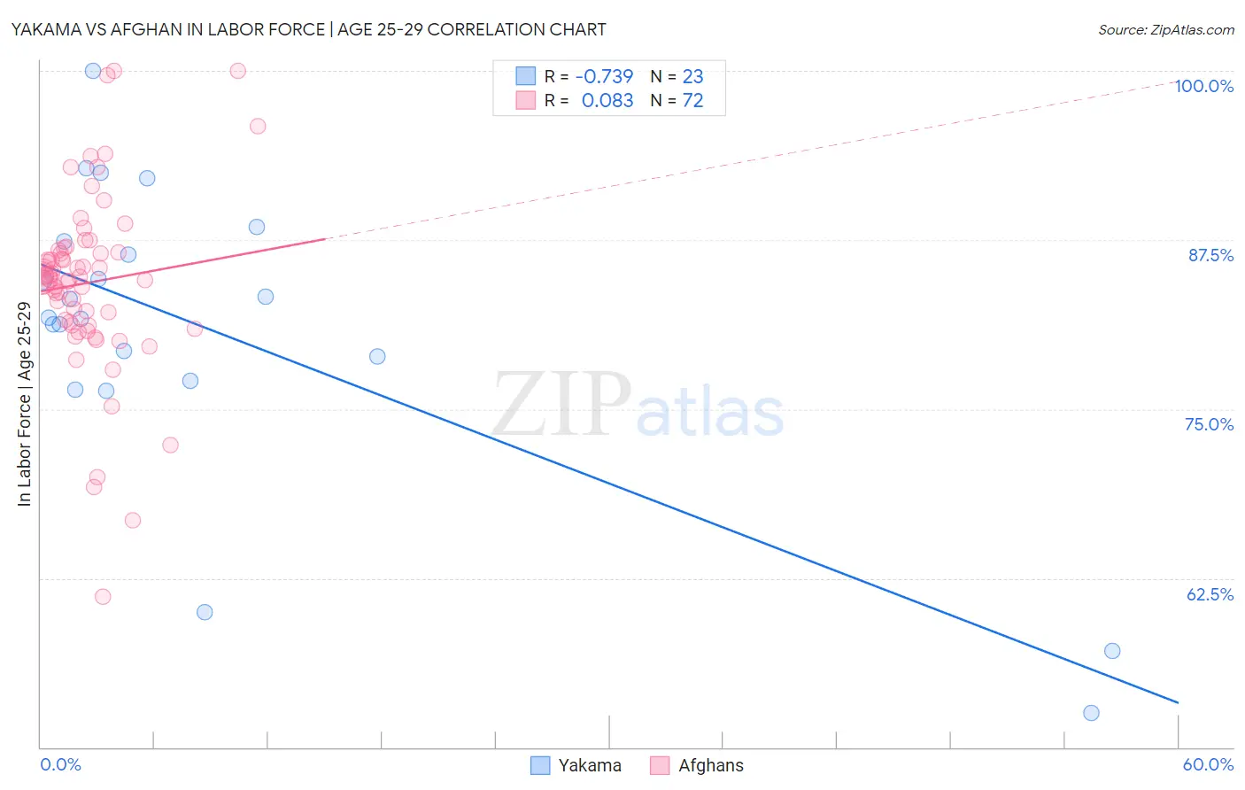 Yakama vs Afghan In Labor Force | Age 25-29