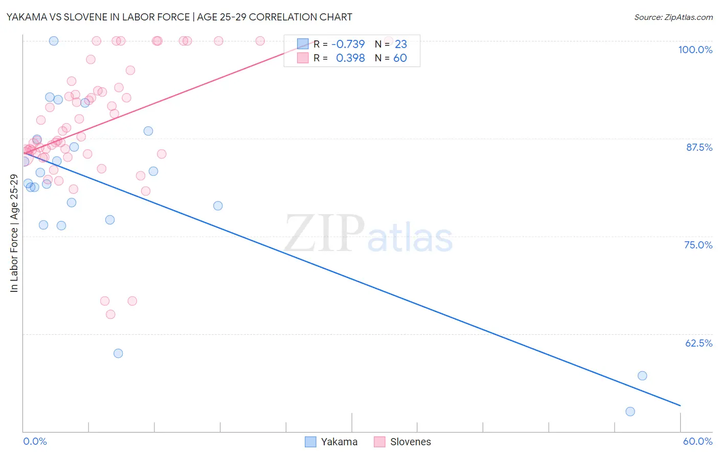 Yakama vs Slovene In Labor Force | Age 25-29