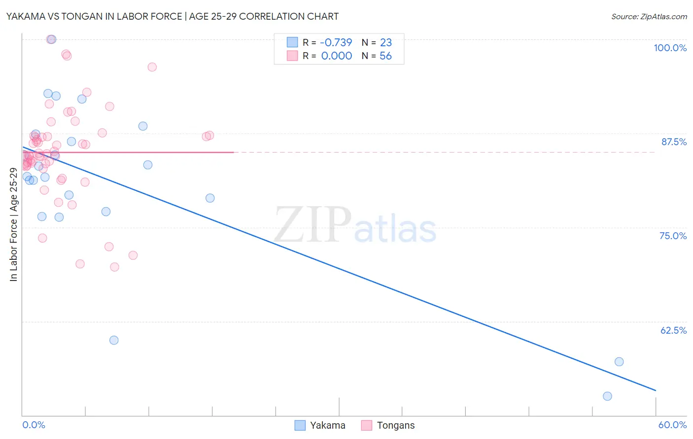 Yakama vs Tongan In Labor Force | Age 25-29
