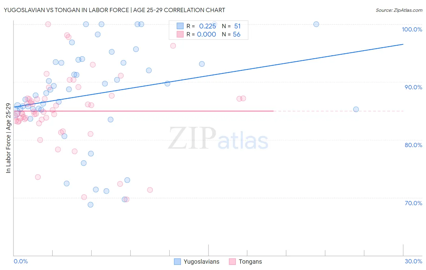 Yugoslavian vs Tongan In Labor Force | Age 25-29