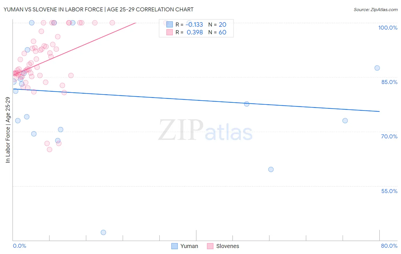 Yuman vs Slovene In Labor Force | Age 25-29