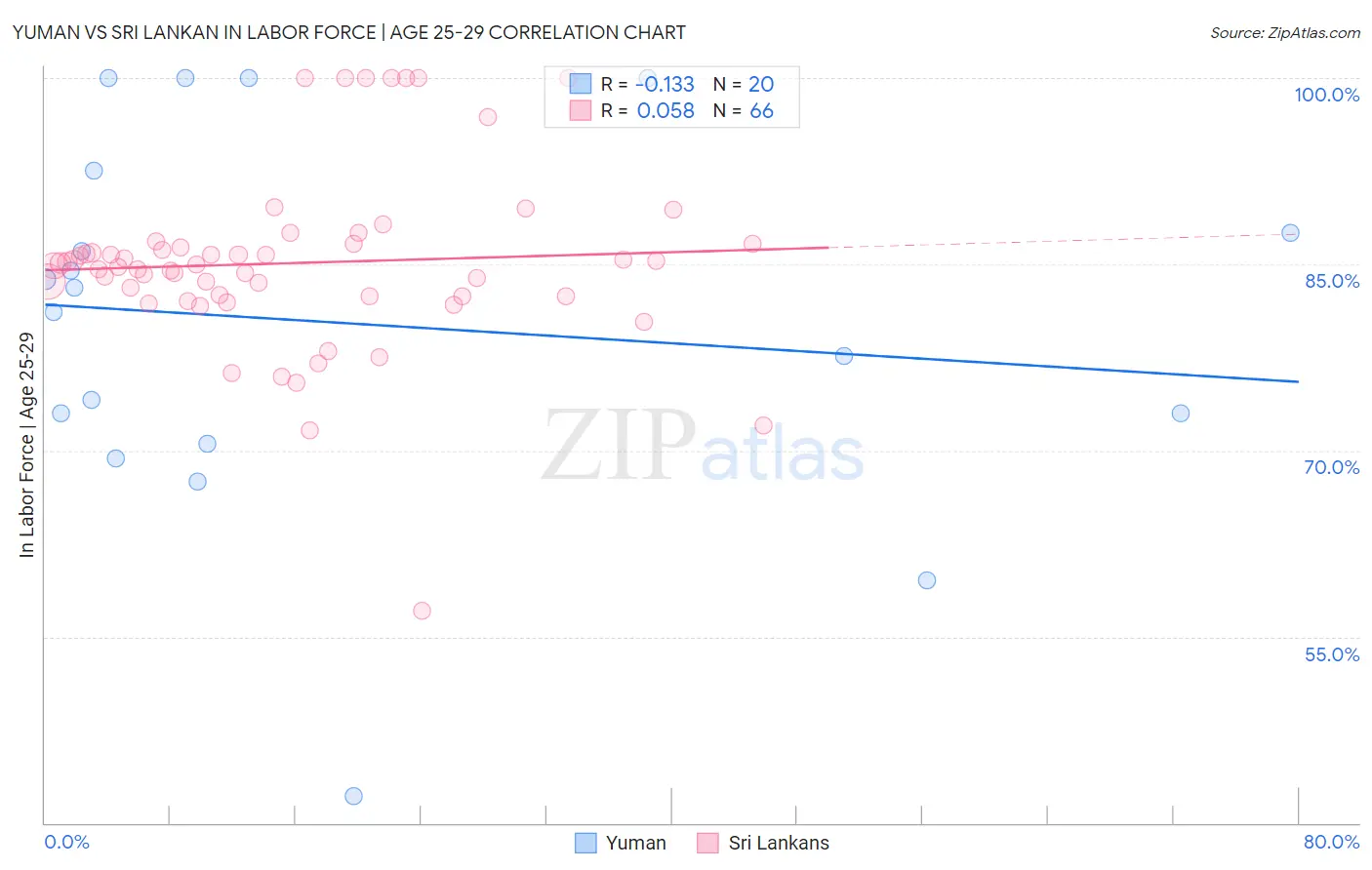 Yuman vs Sri Lankan In Labor Force | Age 25-29
