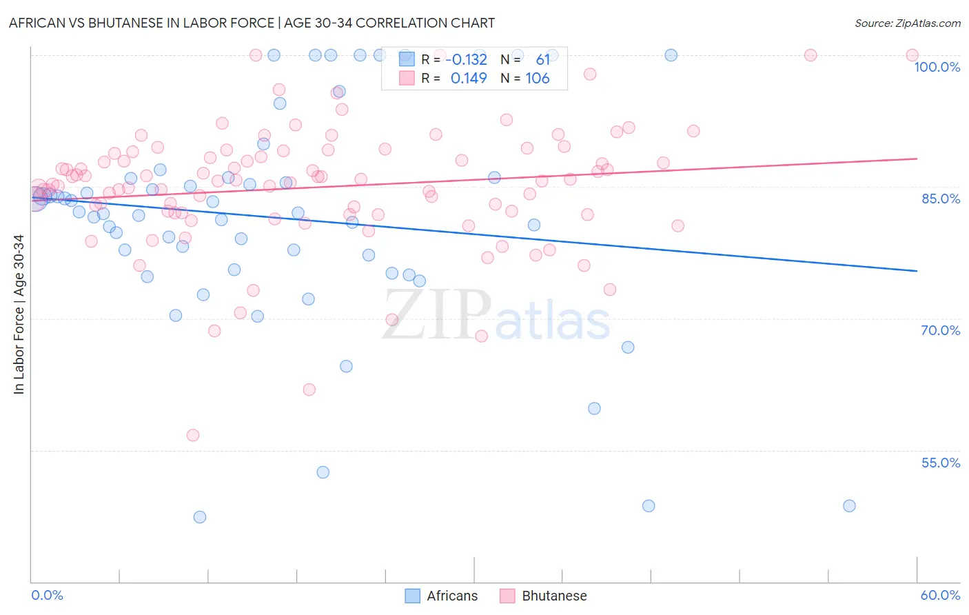 African vs Bhutanese In Labor Force | Age 30-34