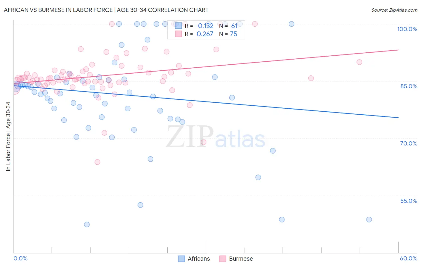 African vs Burmese In Labor Force | Age 30-34
