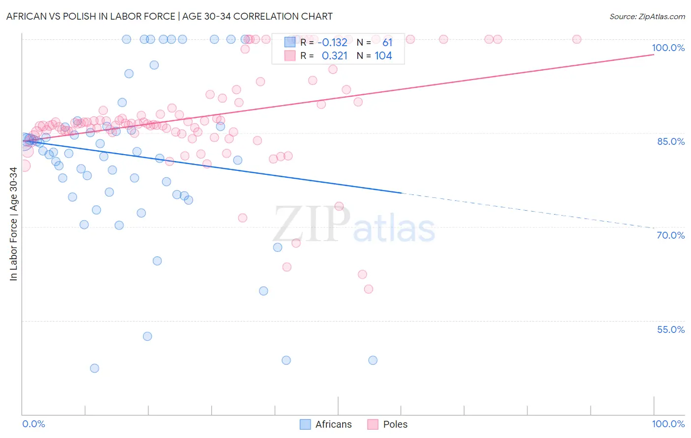 African vs Polish In Labor Force | Age 30-34