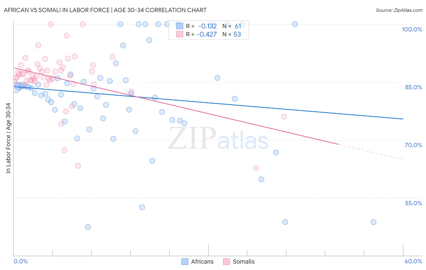 African vs Somali In Labor Force | Age 30-34