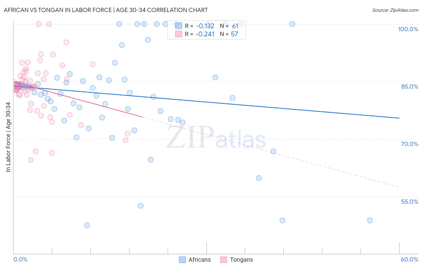 African vs Tongan In Labor Force | Age 30-34