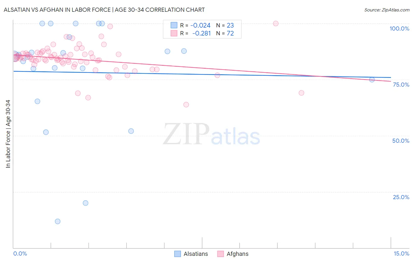 Alsatian vs Afghan In Labor Force | Age 30-34