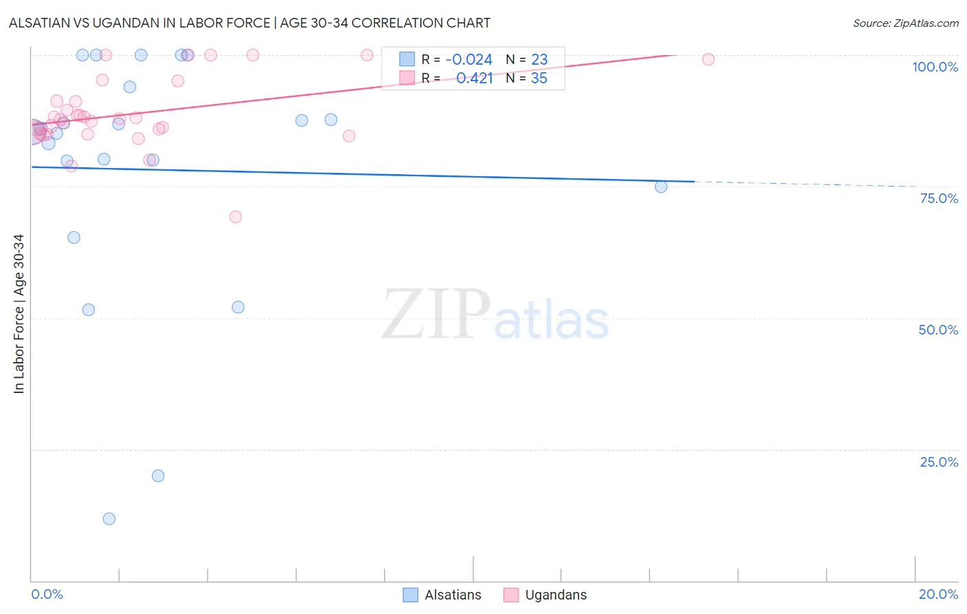 Alsatian vs Ugandan In Labor Force | Age 30-34