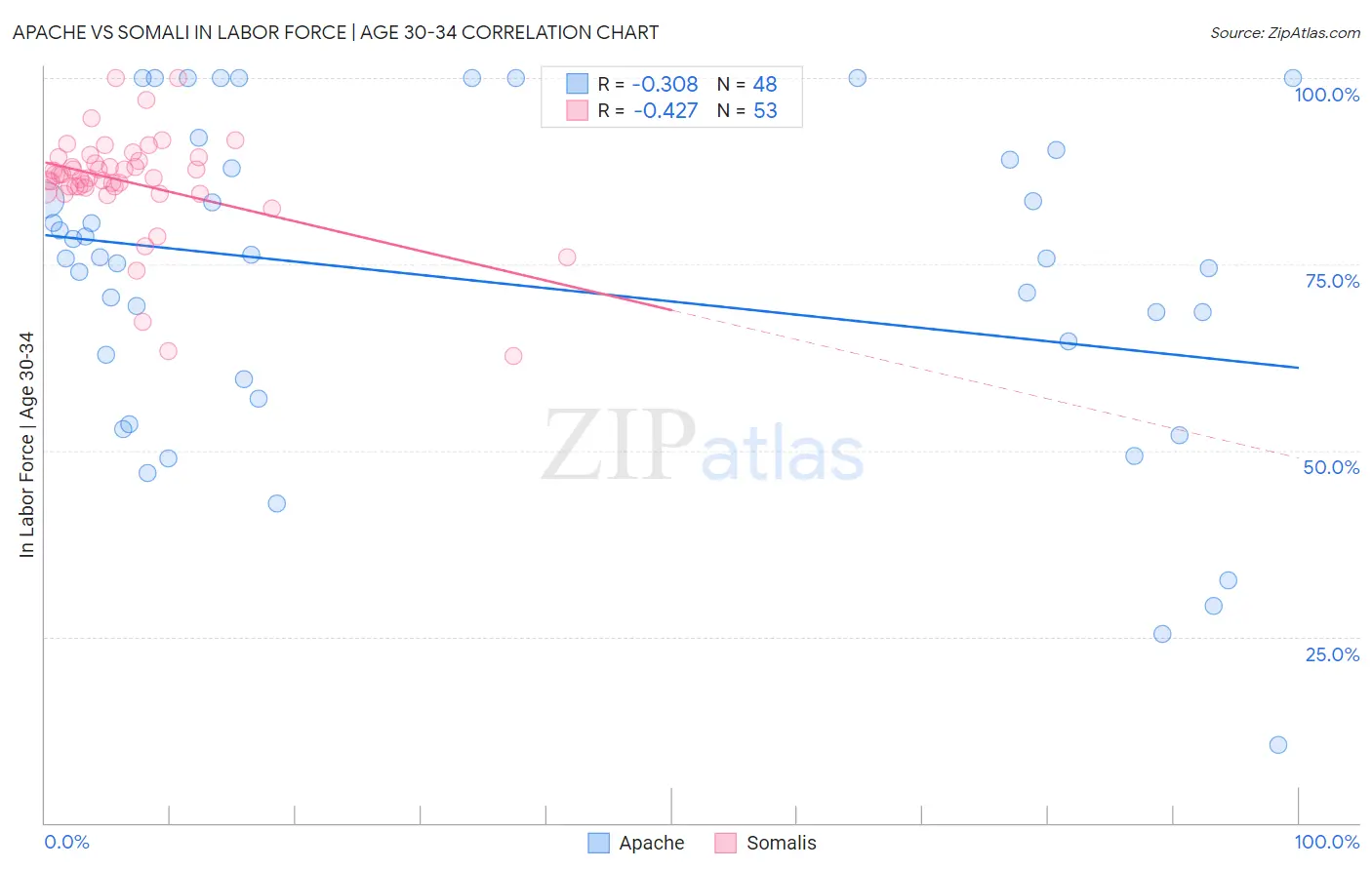 Apache vs Somali In Labor Force | Age 30-34