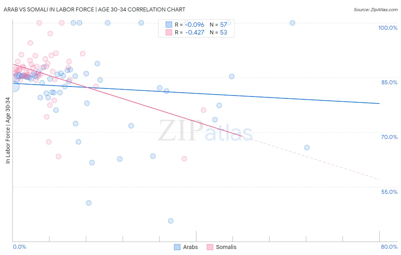 Arab vs Somali In Labor Force | Age 30-34
