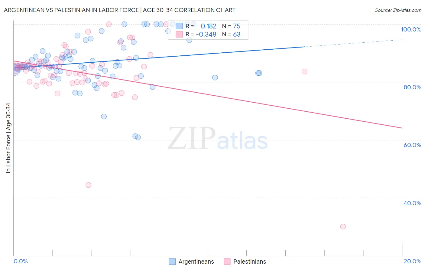 Argentinean vs Palestinian In Labor Force | Age 30-34