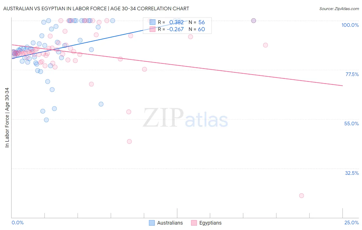 Australian vs Egyptian In Labor Force | Age 30-34