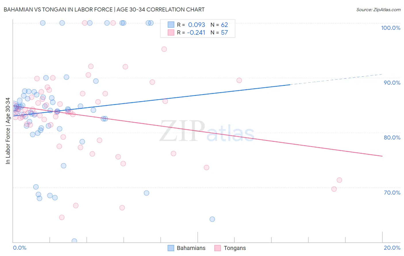 Bahamian vs Tongan In Labor Force | Age 30-34