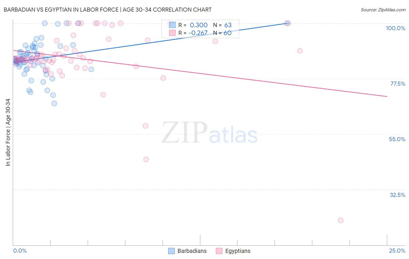 Barbadian vs Egyptian In Labor Force | Age 30-34