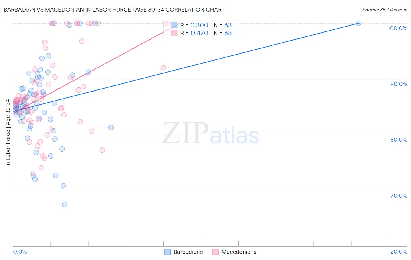 Barbadian vs Macedonian In Labor Force | Age 30-34