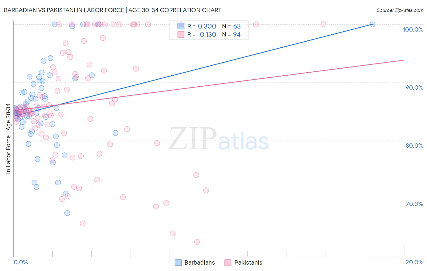 Barbadian vs Pakistani In Labor Force | Age 30-34