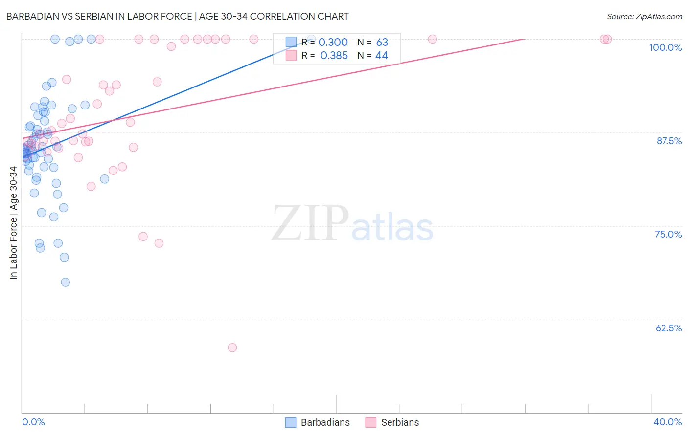 Barbadian vs Serbian In Labor Force | Age 30-34