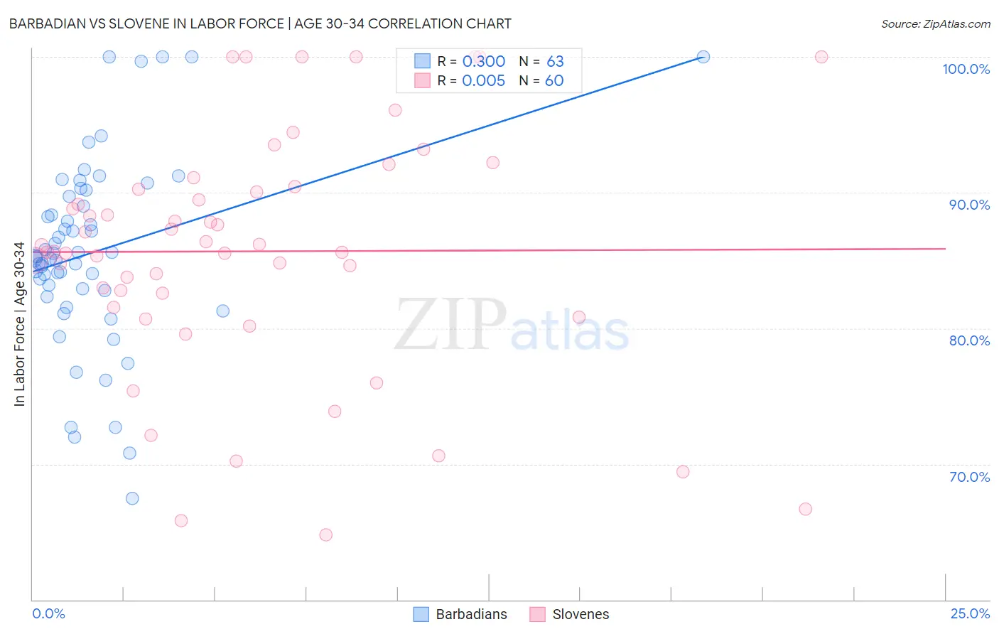 Barbadian vs Slovene In Labor Force | Age 30-34