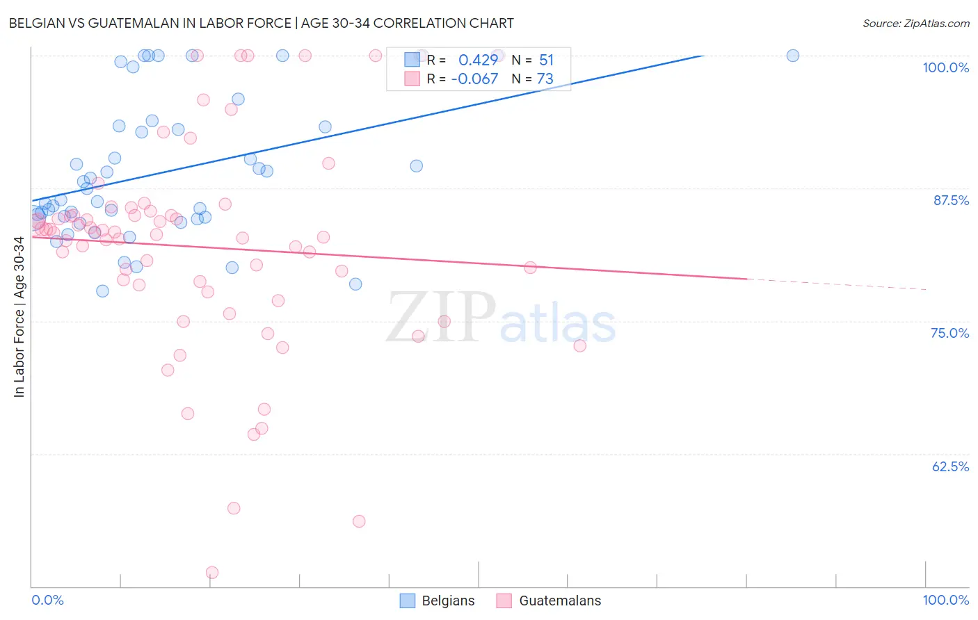 Belgian vs Guatemalan In Labor Force | Age 30-34