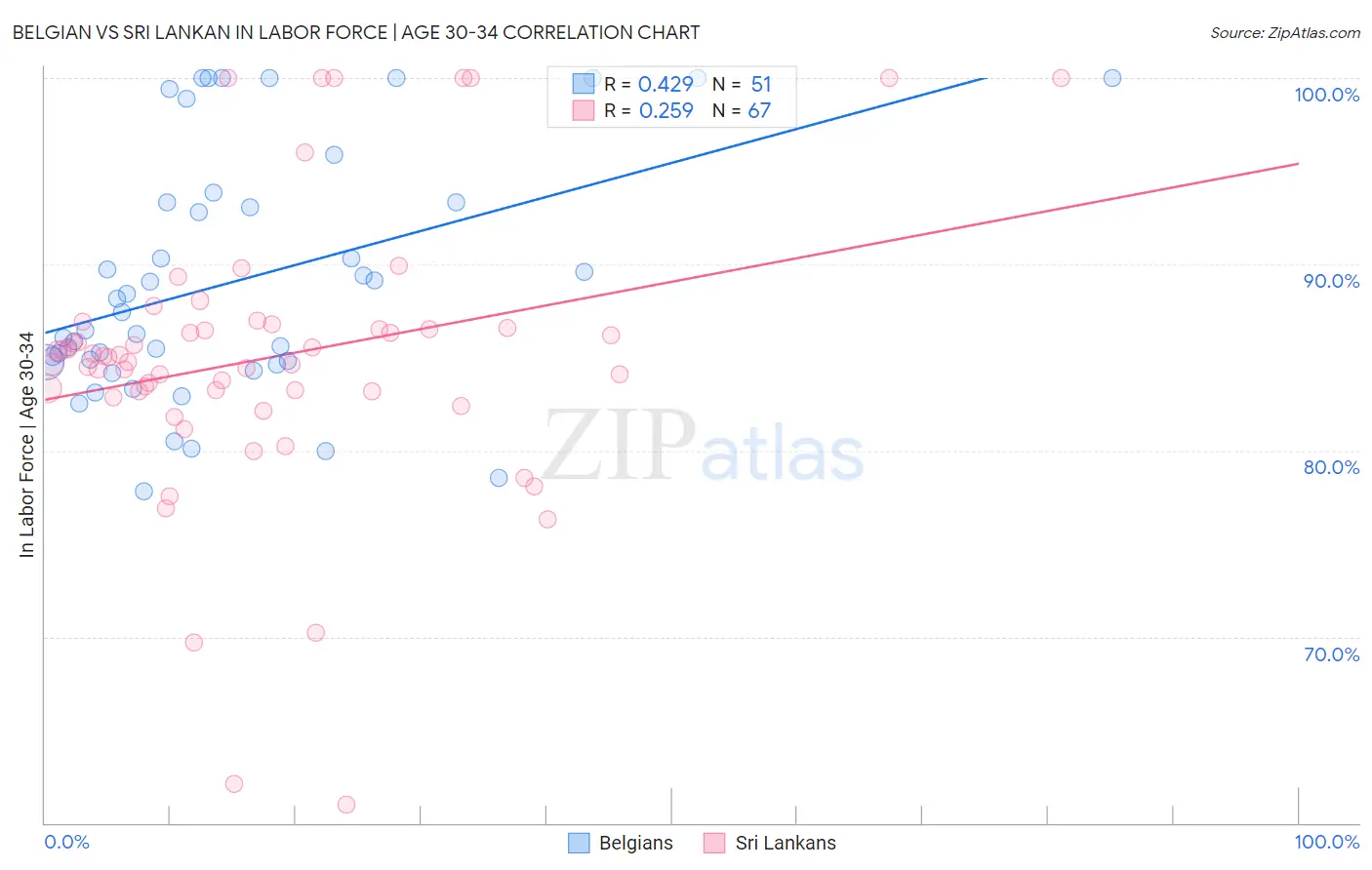 Belgian vs Sri Lankan In Labor Force | Age 30-34