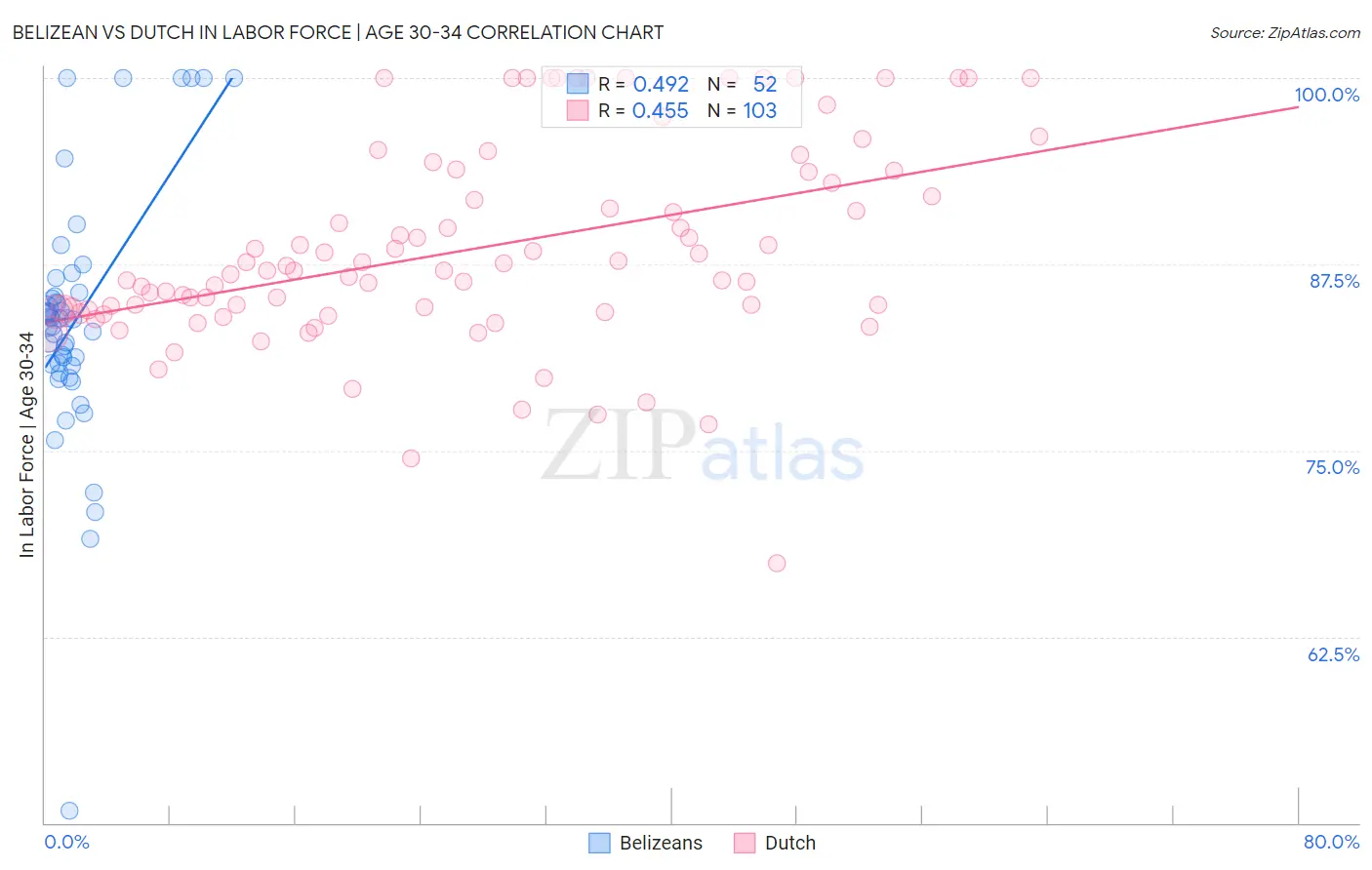 Belizean vs Dutch In Labor Force | Age 30-34