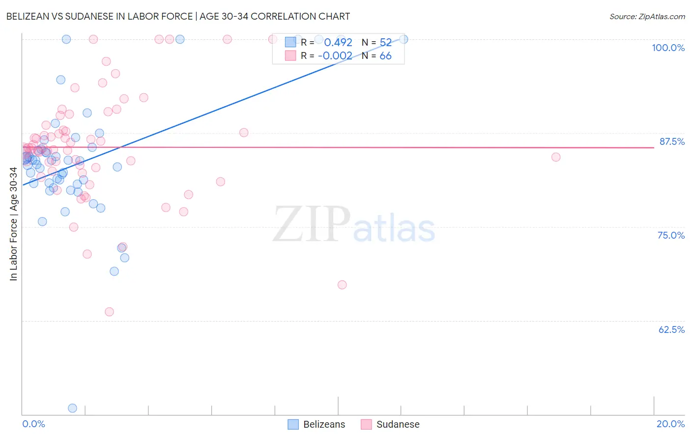 Belizean vs Sudanese In Labor Force | Age 30-34