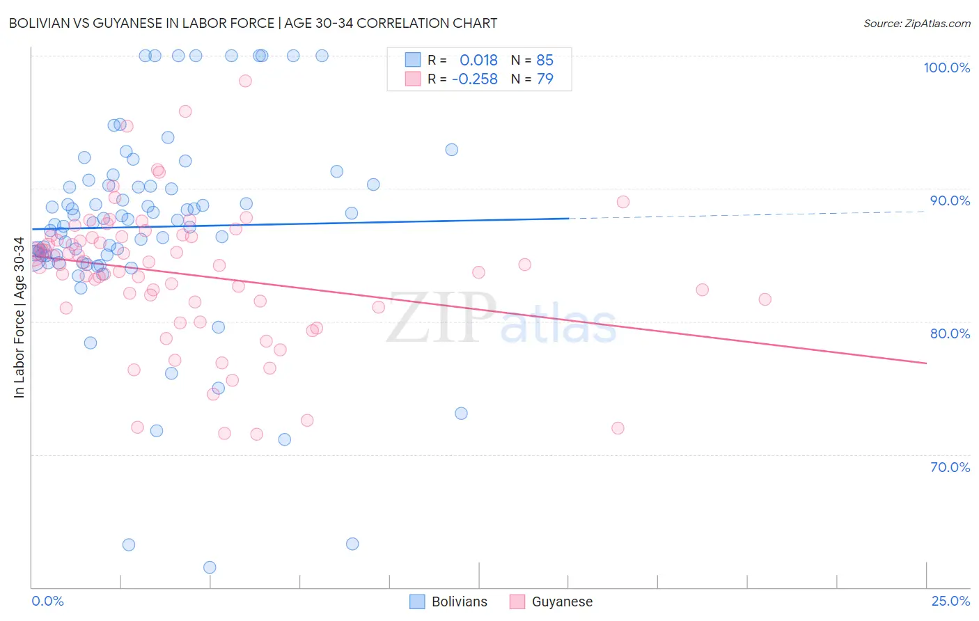Bolivian vs Guyanese In Labor Force | Age 30-34