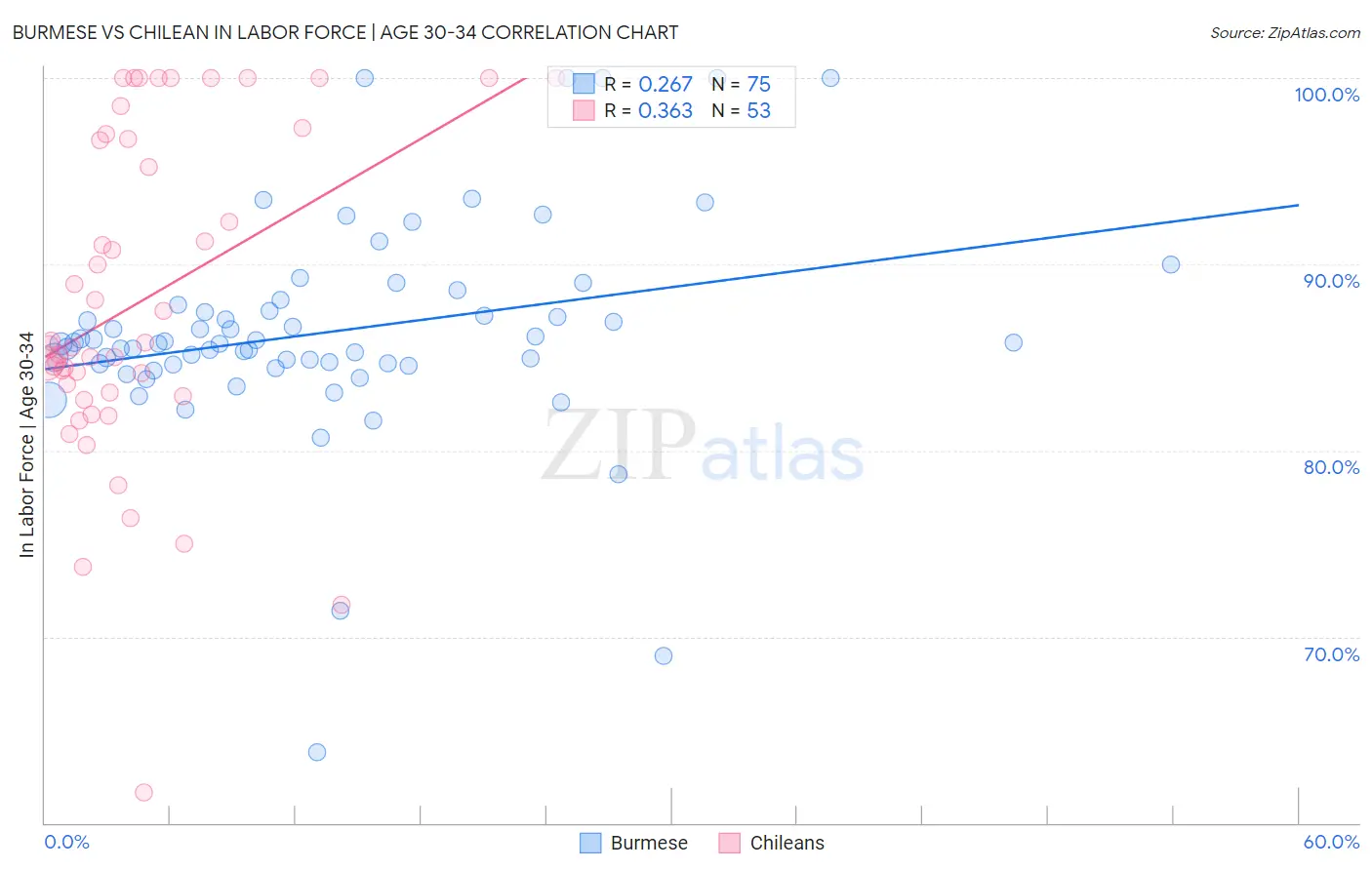 Burmese vs Chilean In Labor Force | Age 30-34