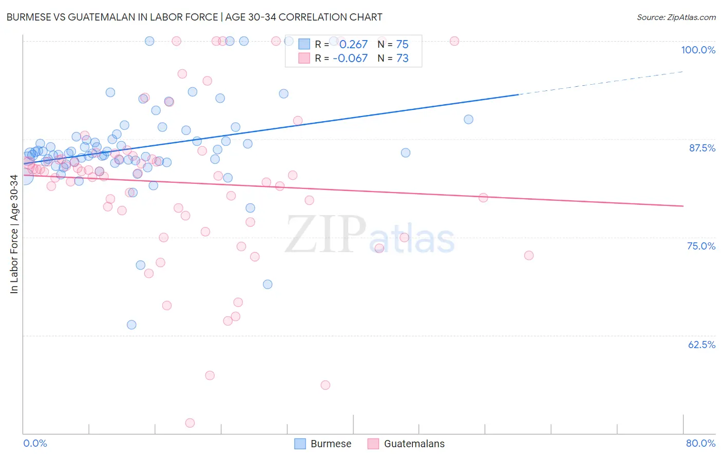 Burmese vs Guatemalan In Labor Force | Age 30-34