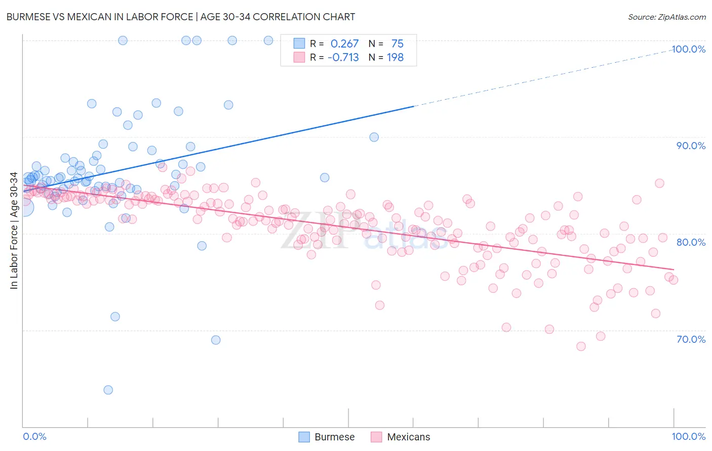 Burmese vs Mexican In Labor Force | Age 30-34