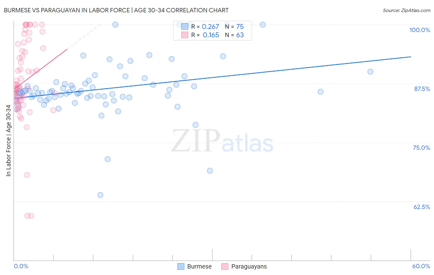 Burmese vs Paraguayan In Labor Force | Age 30-34