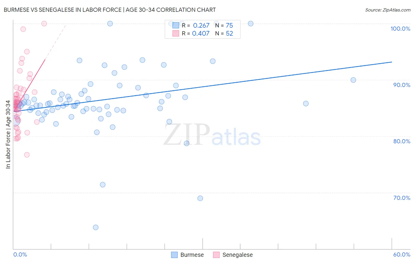 Burmese vs Senegalese In Labor Force | Age 30-34