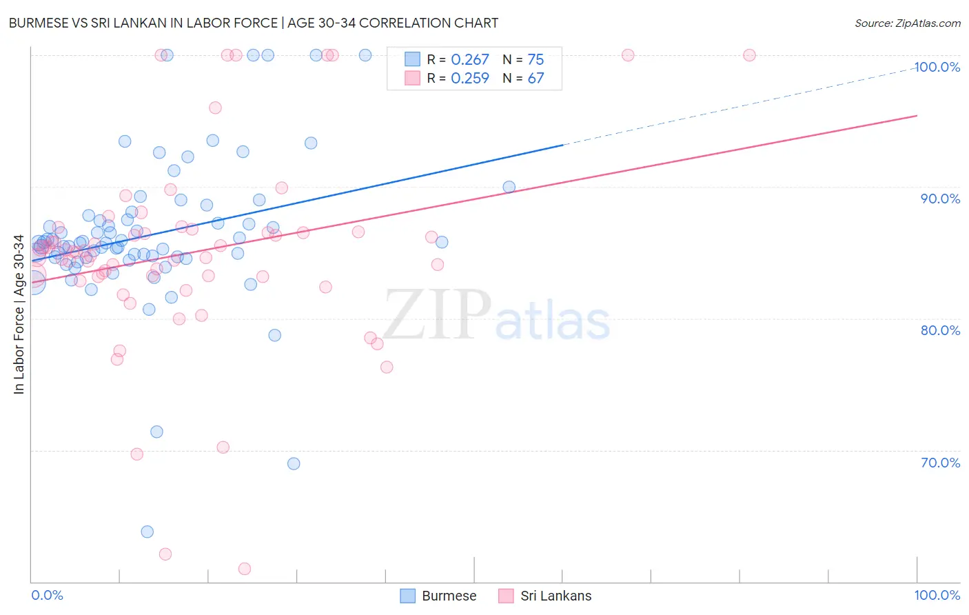 Burmese vs Sri Lankan In Labor Force | Age 30-34
