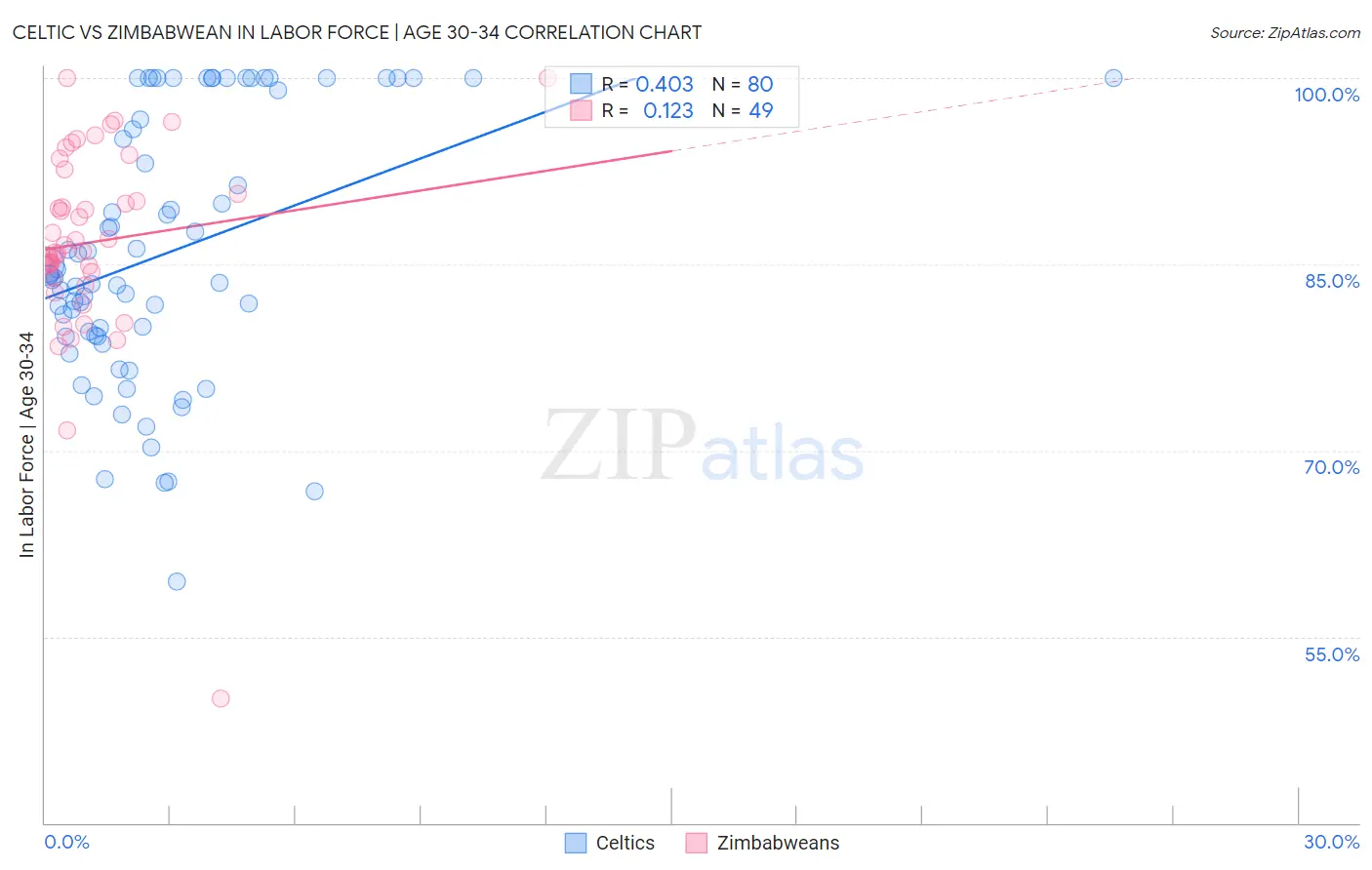 Celtic vs Zimbabwean In Labor Force | Age 30-34