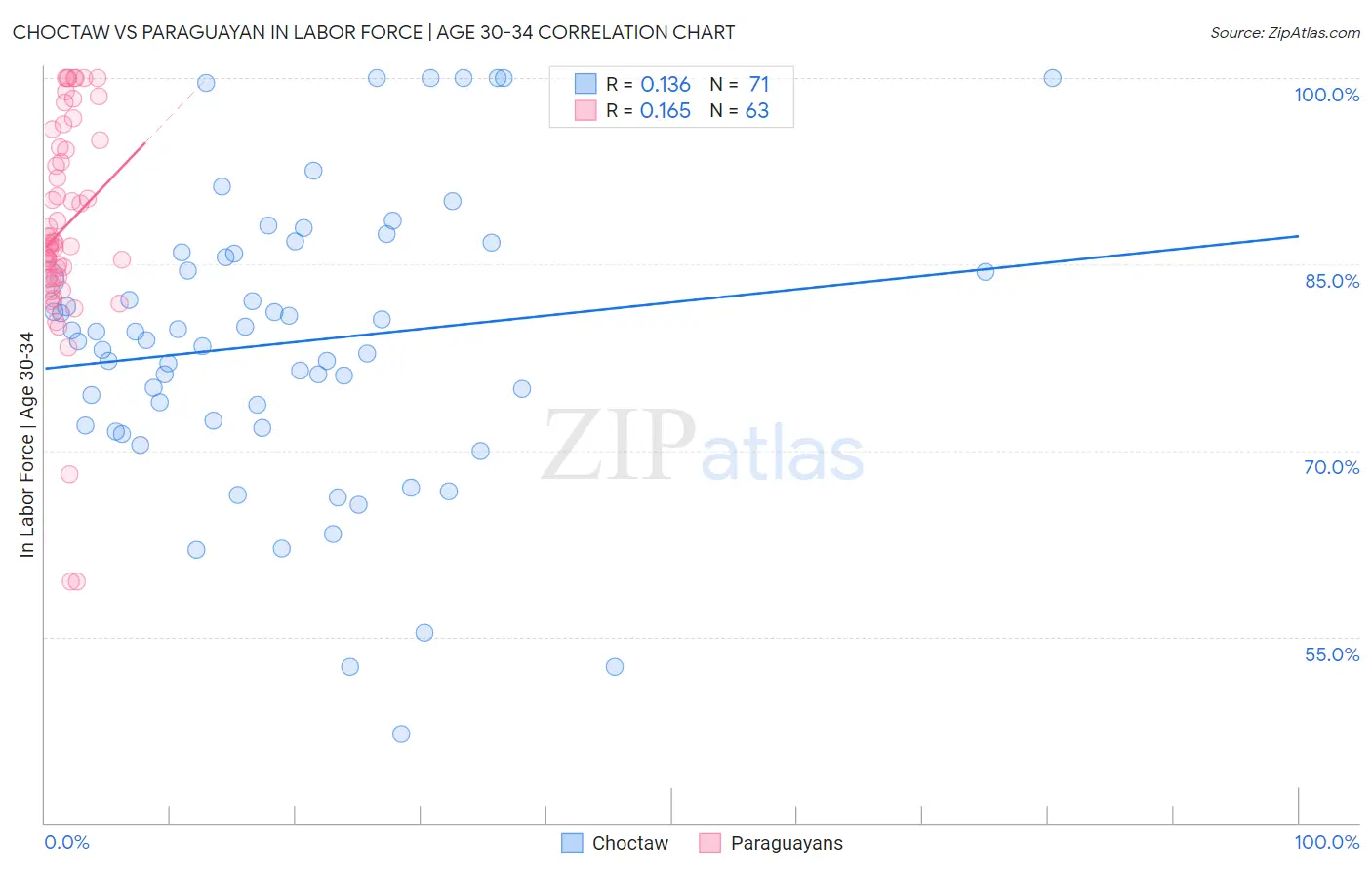 Choctaw vs Paraguayan In Labor Force | Age 30-34