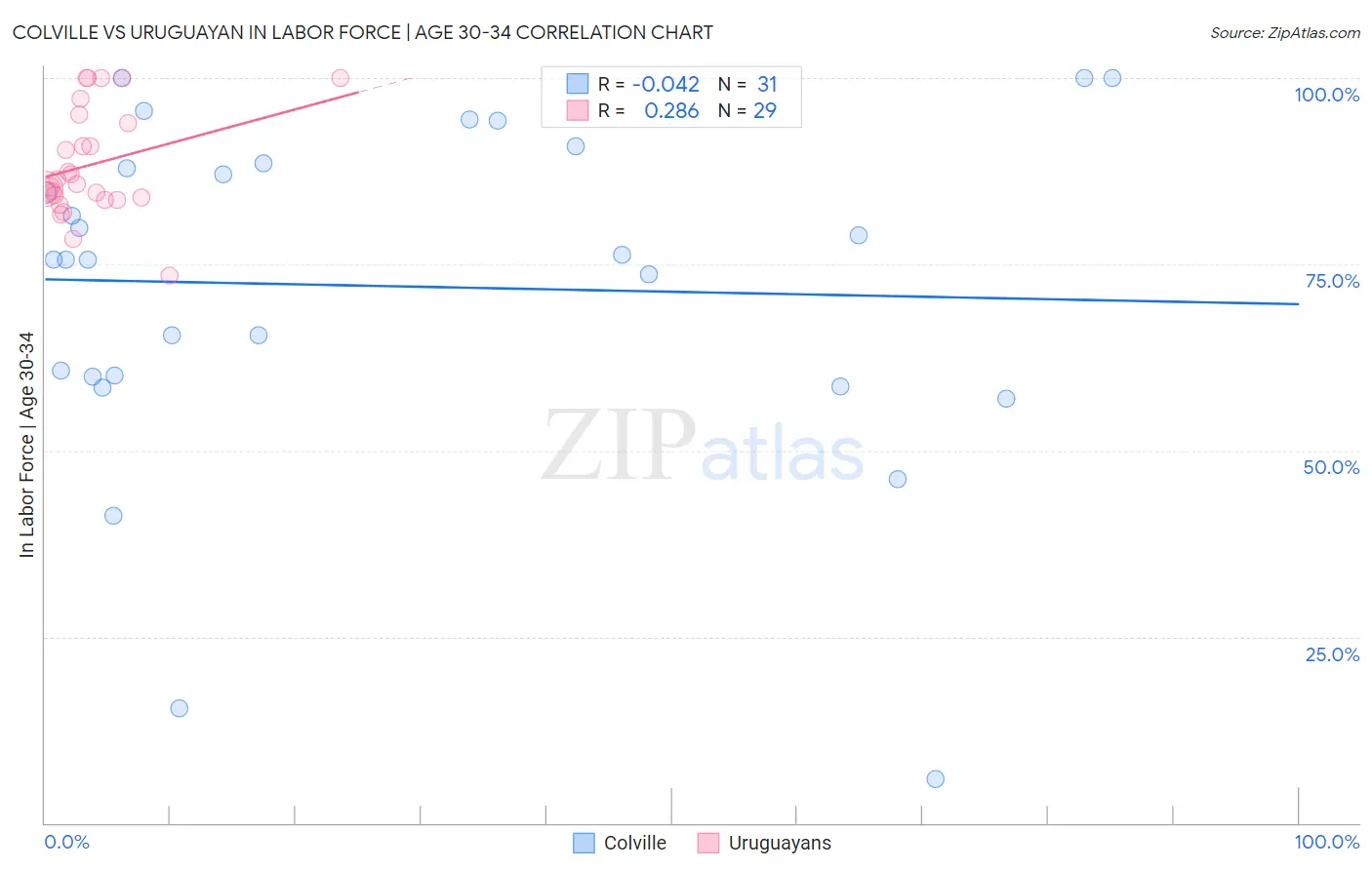 Colville vs Uruguayan In Labor Force | Age 30-34
