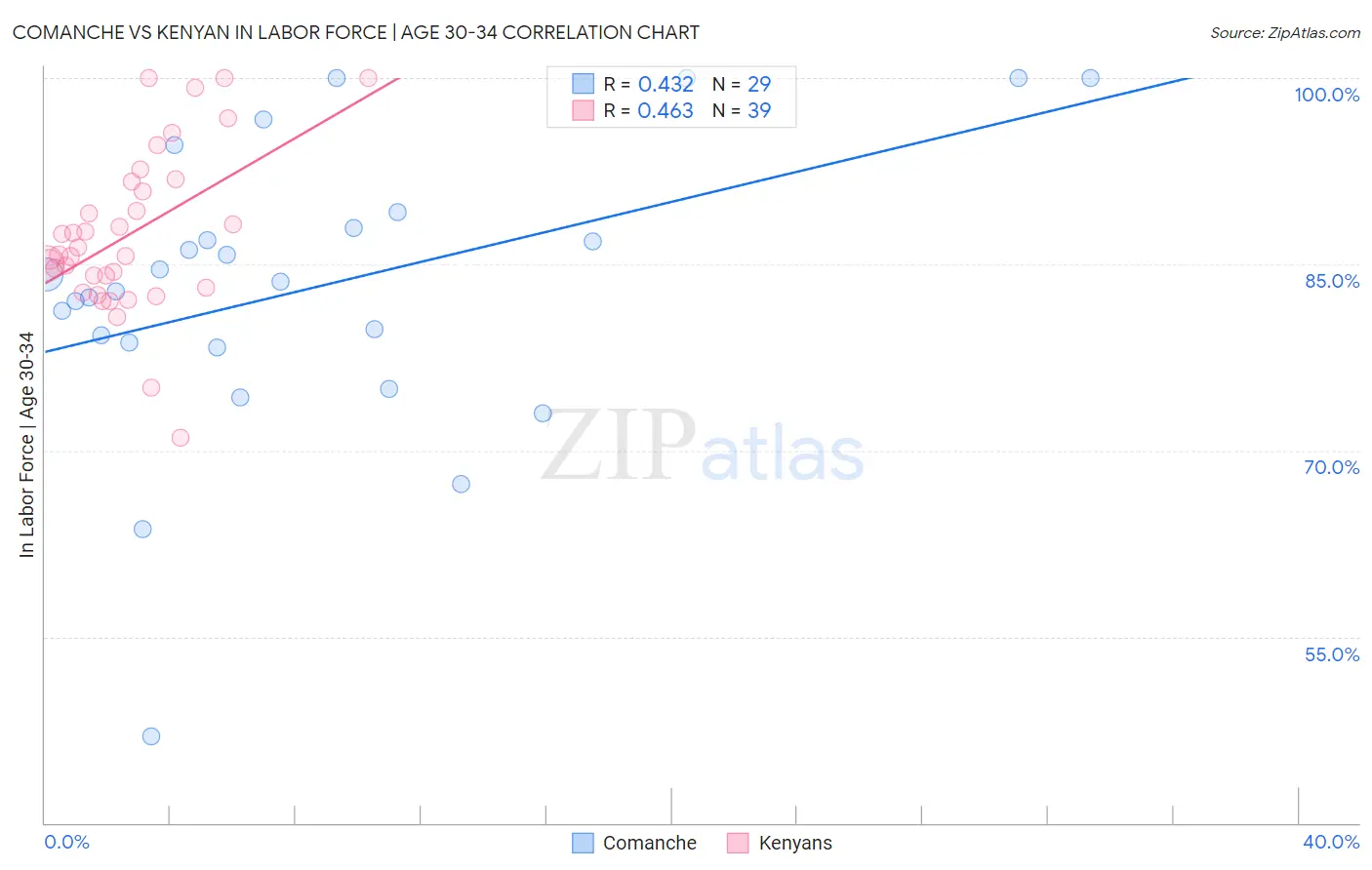 Comanche vs Kenyan In Labor Force | Age 30-34